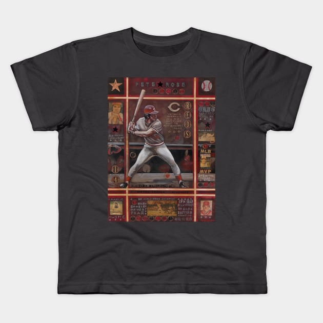 pete rose Kids T-Shirt by Raybomusic01